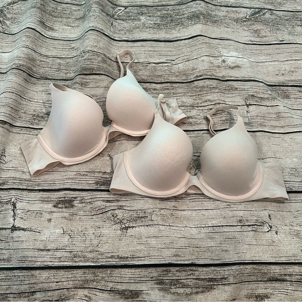 Lot of 2 Aerie Light Pink Real Sunnis Bras Both Size 34B